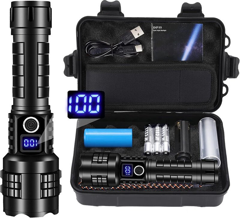 Hochleistungs-Akkutaschenlampen, die hellsten taktischen LED-Taschenlampen, superhelle Hochleistungstaschenlampe, leistu...