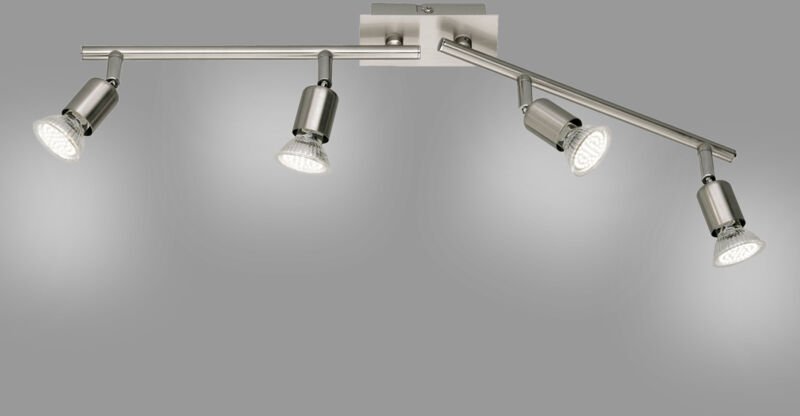 Led Deckenstrahler nimes 4-flammig Metall Silber, Breite 60cm