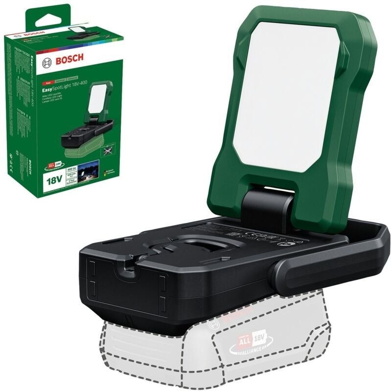 Akku- LED-Leuchte/Campinglampe EasySpotLight 18V-400 (warm-/kaltweißes Licht, 3 Helligkeitsstufen, Kopf klapp-/drehbar: ...