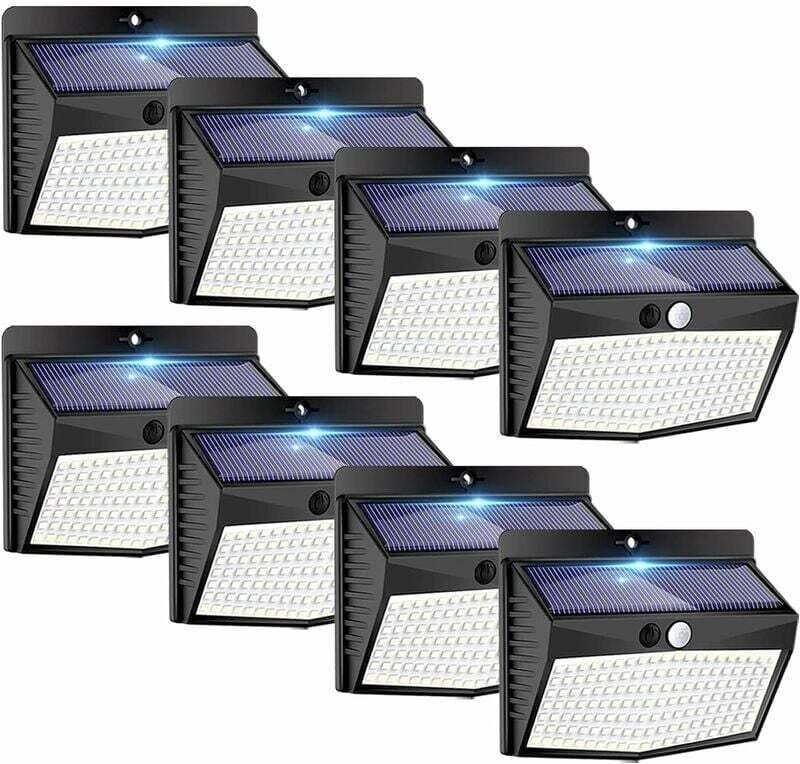 Lampe Solaire Extérieur【8 Packs/3 Modes】 Lampe Solaire avec Détecteur de Mouvement, 138 LED Lumière Solaire Extérieur ét...