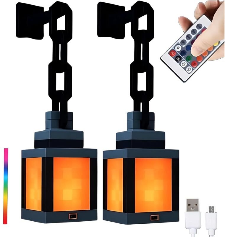 Pixelförmige Laternen-Nachtleuchte, 16-farbige LED-Wandstimmungslampe mit Fernbedienung, für Schlafzimmer, Spielzimmer, ...