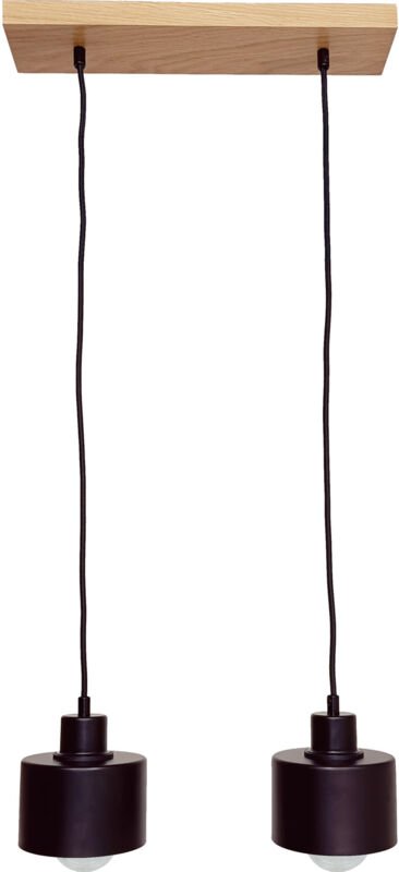 DIANA Hängeleuchte, Loft-Kronleuchter, Holz, EICHE, 2x Lampenschirm, STILVOLLE