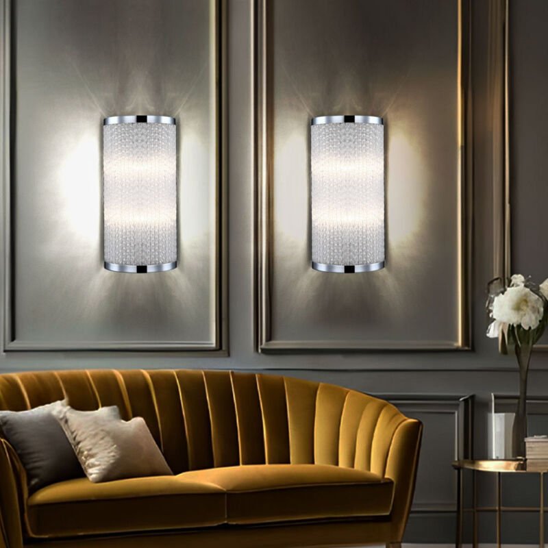 Thumbnail - Wandleuchte 2 flammig Treppenhauslampe Flurleuchte verchromt Wandlampe Wohnzimmerlampe, Glasstäbe gedreht, 2x G9, BxH 15...