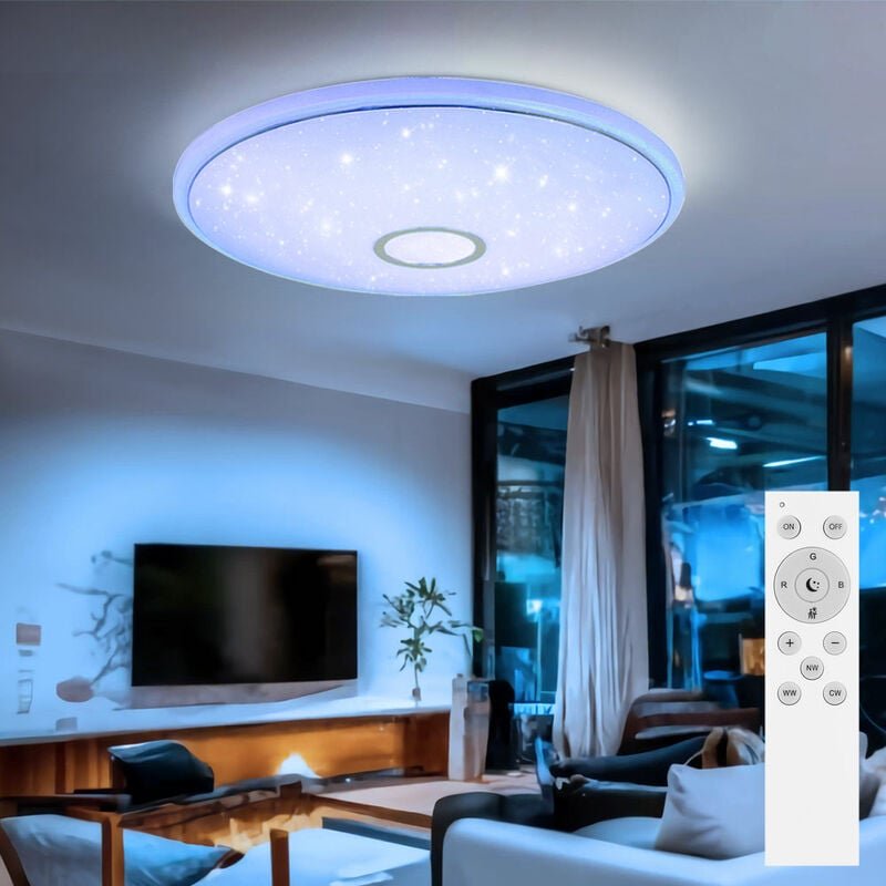 Globo - Deckenlampe Deckenleuchte Wohnzimmerleuchte, App und Sprachsteuerung cct Timer rgb Farbwechsler, led 30W 2400Lm ...
