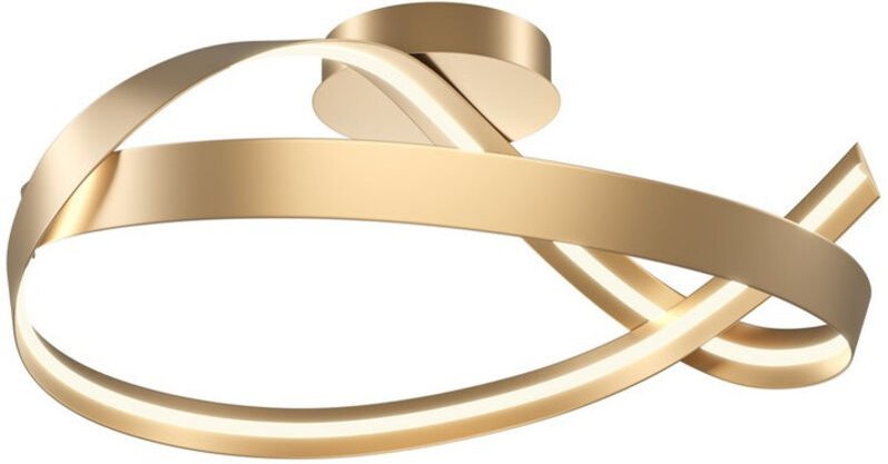 Maytoni Plons Moderne integrierte LED-Deckenleuchte, halbbündig, Messing, 3000 K, 2040 lm, weißer Schirm