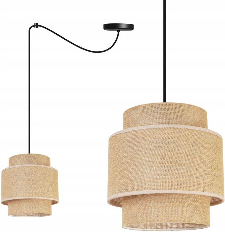 Hängelampe, Deckenleuchter, Lampenschirm, Boho Juta