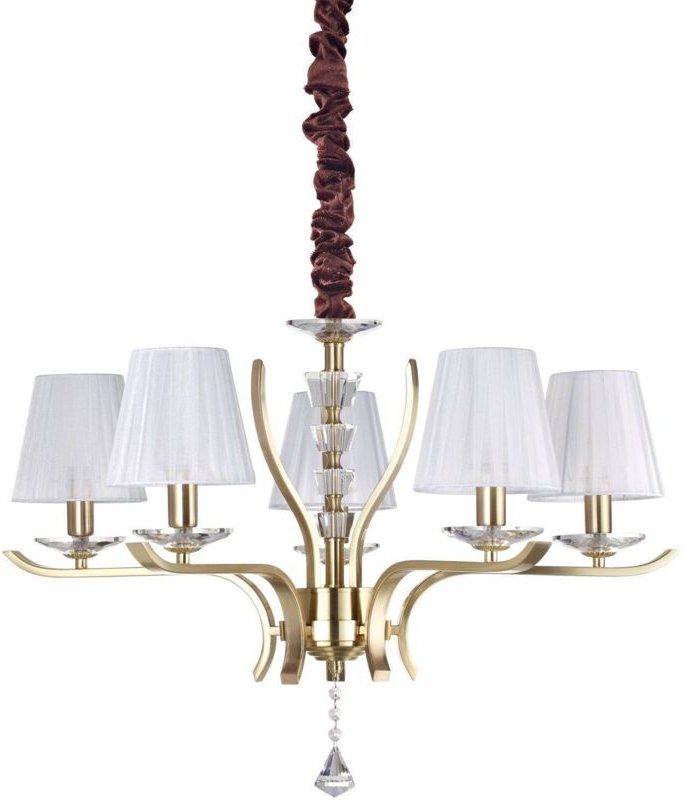Ideal Lux Pegaso - 5 Licht Multi Arm Pendelleuchte Satin Messing