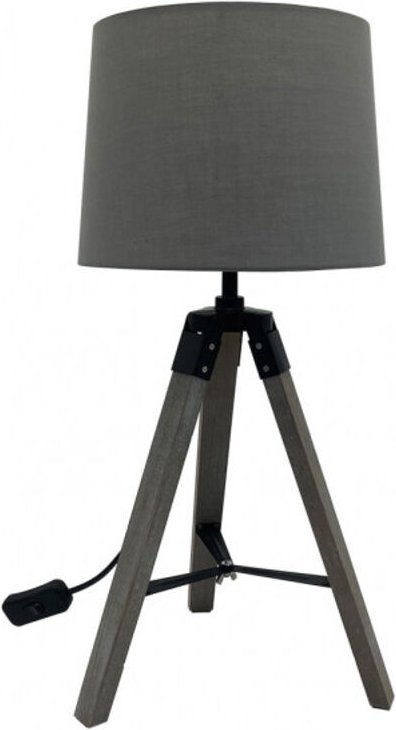 Julen Tischleuchte 1xe27 Holz grau/schwarz 52x24x24 cm