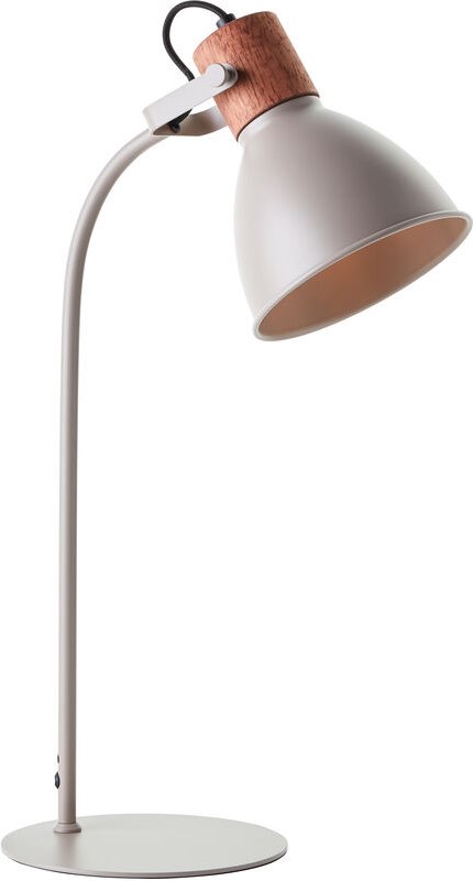 Thumbnail - Brilliant Erena Tischleuchte 52cm taupe Metall/Holz Schnurzwischenschalter 1x A60, E27, 40 W, Geeignet für Normallampe (...