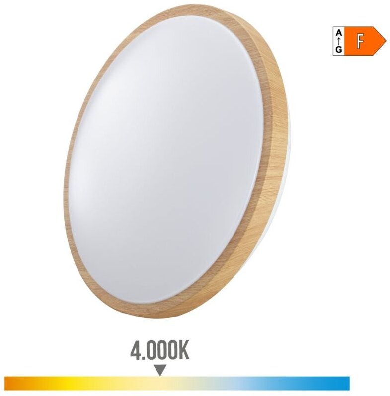 EDM - Wandleuchte Oberfläche kreisförmig led 18w 1820lm 4000k ø33x7,3cm Holz-Effekt