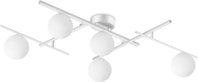 Atlas 5-flammige Kugel-Deckenleuchte weiß - Ideal Lux