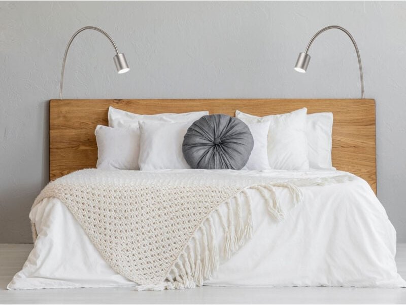 Meinewunschleuchte - 2er set Wandlampen & Bettlampen Silber, Schwanenhals Leselampen, Breite 6cm