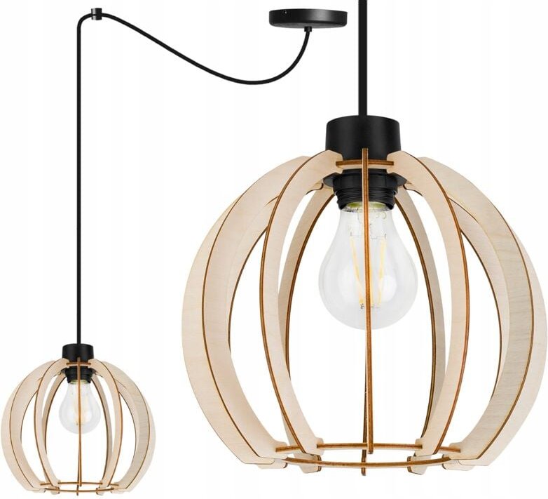 Moderne Led-Deckenhängelampe Aus Holz