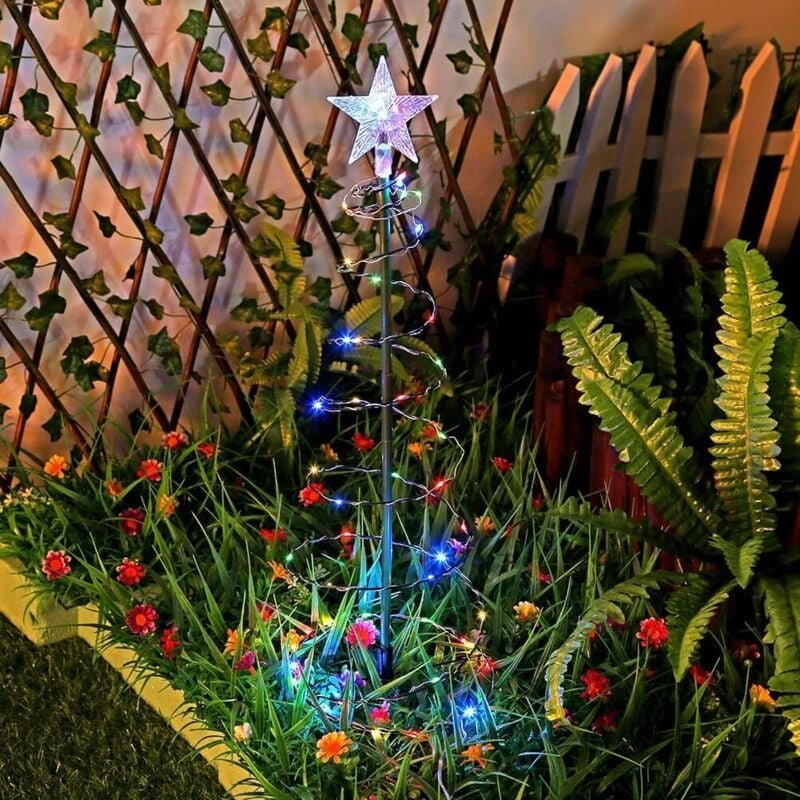 Weihnachtsbaum-Lichtgirlande, Outdoor-Solar-Weihnachtsdekoration, Tanne, spiralförmiger Weihnachtsbaum, Outdoor-Solarlic...