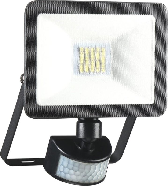 Elro - led Flutlichtstrahler mit Bewegungsmelder Schwarz, 10 Watt, IP54
