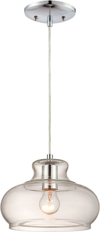 Pendelleuchte Chrom / Klarglas Maxi mit 1 Lampe