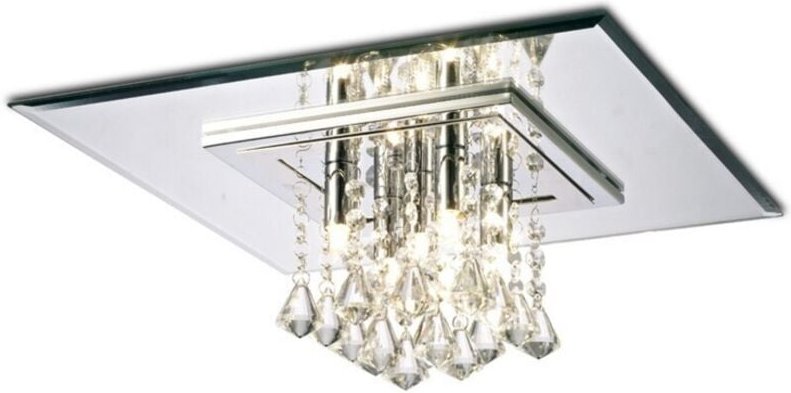 Inspired Diyas - Starda - Flush Ceiling Square 5 Light G9 Chrom poliert, Kristall
