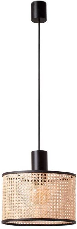 Mambo Hängelampe schlicht schwarz/rattan ø320 64315-48