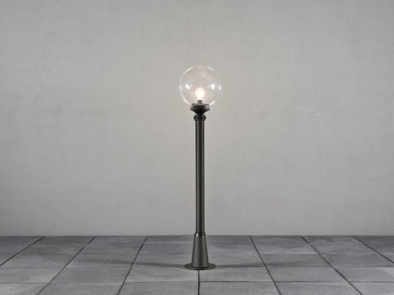 Konstsmide - Wegeleuchte orion Aluminium Schwarz mit Glaskugel, Höhe 118cm