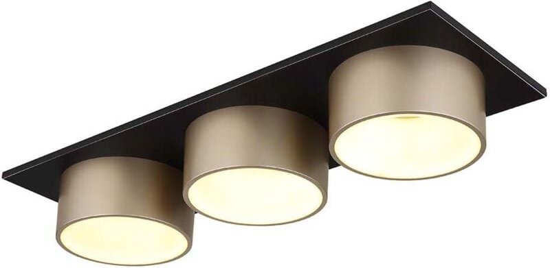 LED Deckenleuchte Wohnraumleuchte Metall anthrazit champagner 3-flammig L 58cm