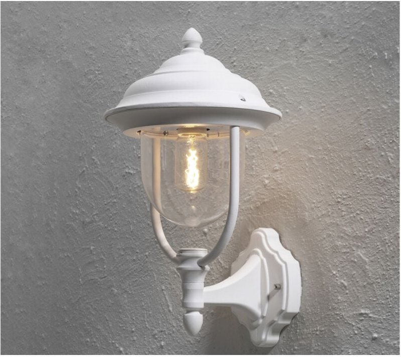 Konstsmide - Außen Wandlaterne parma stehend im Landhausstil, weiß, Höhe 43cm