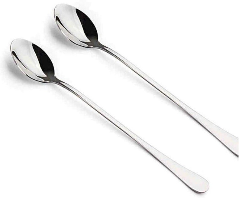 Trade Shop Traesio - Trade Shop - set 2 cucchiai cucchiai mit paletta lungo 20 cm für cocktail gelato -