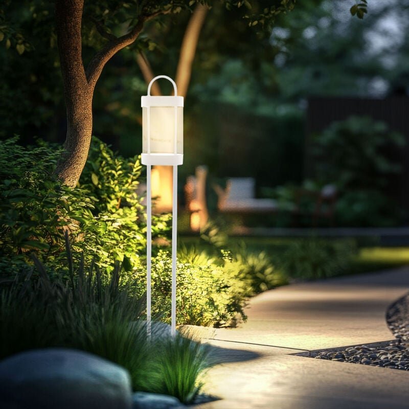 Nowa - led Außenstehlampe Wegeleuchte weiß Gartenlampe Terrassenlampe Stehleuchte, Metall, 8W 855lm warmweiß, DxH 12,5 x...