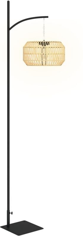 Outsunny Solar Stehlampe Rattan Solarlampen mit Lichtsensor Automatische Solarleuchte im Boho-Stil IP44 Wasserdichte Sol...