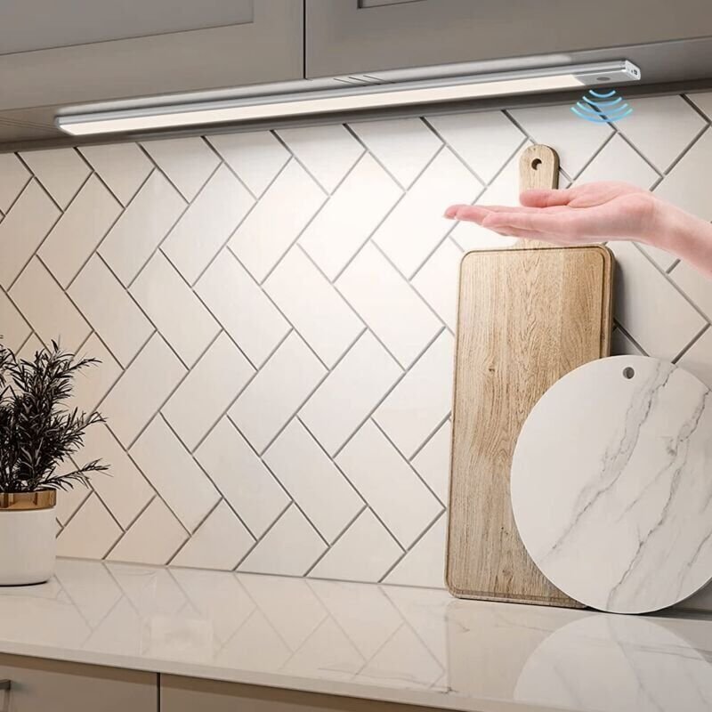 LED-Unterbauleuchte für die Küche mit Sensor, 60 cm, 2-in-1-Funktion: USB-aufladbar und 5-V-Gleichstrombetrieben kabello...