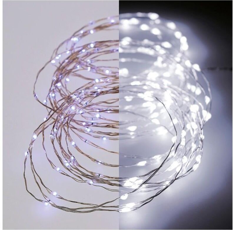 Blinkende Micro-LED-Girlande, 14 m, 180 LEDs, kaltes Licht