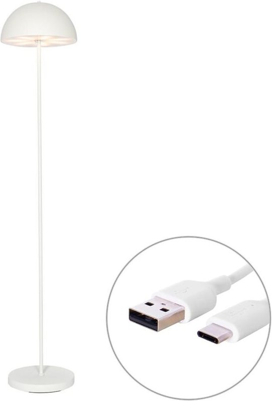 Outdoor Stehleuchte Pilz weiß wiederaufladbar 3-stufig dimmbar - Keira