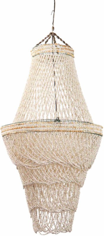 Weiße Muschel-Deckenleuchte 60x60x140 cm