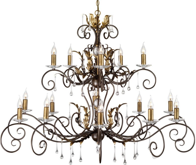 Elstead Amarilli - 15 Kronleuchter aus hellem Kerzenbronze