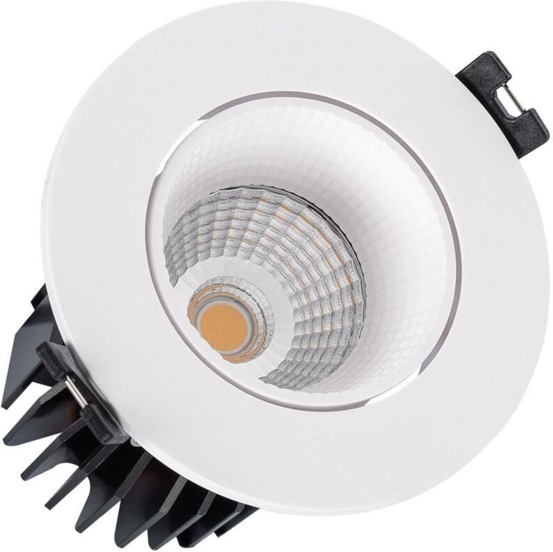 Efectoled - led Downlight Einbaustrahler 15W Rund lifud Ausschnitt Ø75 mm 3000K Weiß / Schwarz Warmweiß