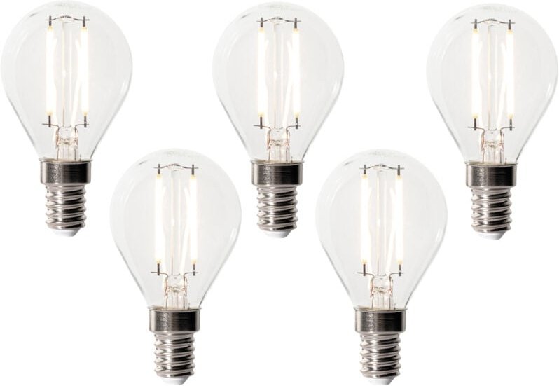 Luedd - 5er-Set E14 Dimmbare LED-Lampen P45 Klarglas 3W 250 lm 3000K