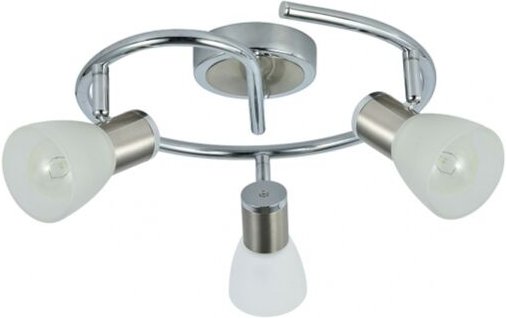 ABRILA AKUNADECOR Badezimmer-Deckenleuchte mit 3 gelenkigen Strahlern Modell Cholo Chrom/Nickel