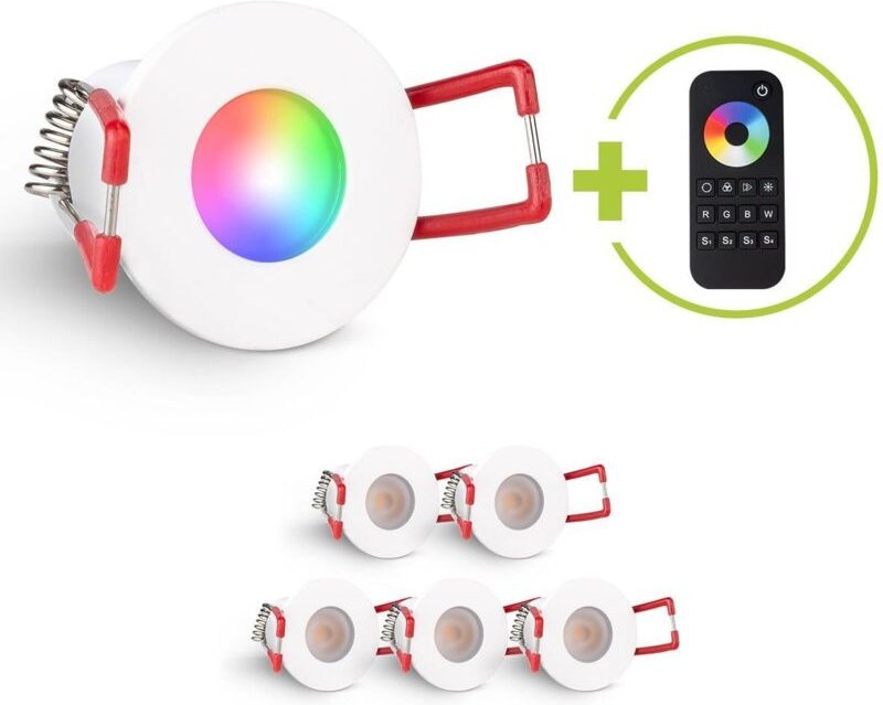 Einbaustrahler Mini Livorno 3W RGBW IP65 - Farbe: weiß - Anzahl: 6x