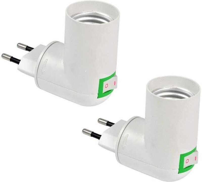 Memkey - 2 Stück E27-Fassung mit kabellosem Schalter, E27-LED-Lampensockel, Kunststofffassung für schnelle Beleuchtung, ...