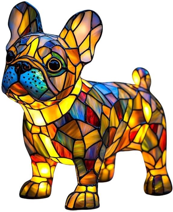 Hundelampen, Buntglas-Hundeserie, Kunsttisch-Nachtlicht