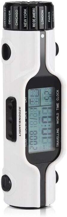 Lampe Torche LED Voyage Numérique Affichage Heures Multi Zones Horaires Thermomètre Écran Rétroéclairé