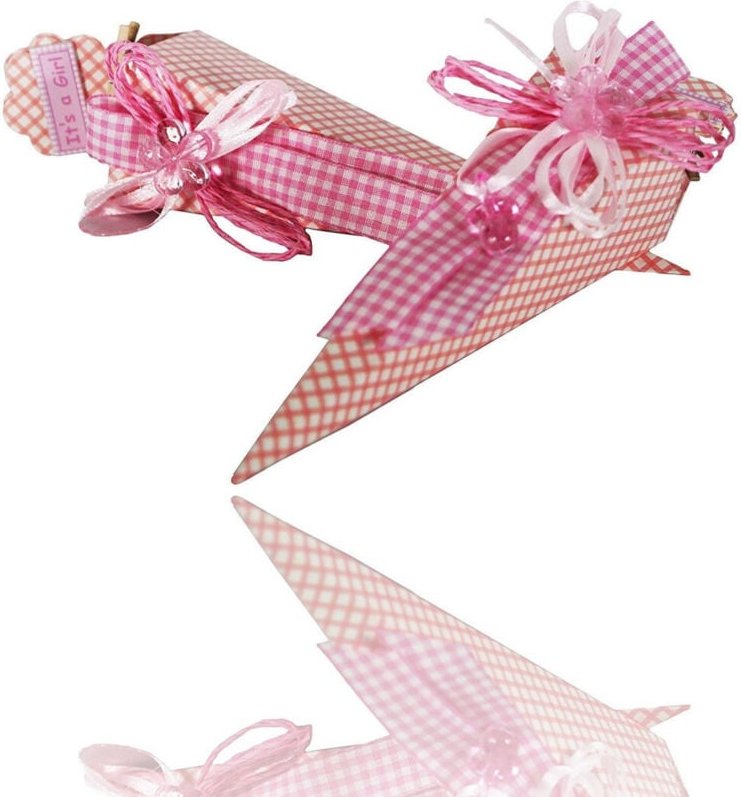 Trade Shop Traesio - Trade Shop - set 12 bomboniera pezzzzen mit rosa pois 4X4X19 cm bomboniere -