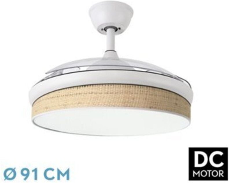 Ventilator dc fashion --Ventilator Weiß mit drei ABS-Klappflügeln und klarem Diffusordach 6 einstellbare Geschwindigkeit...