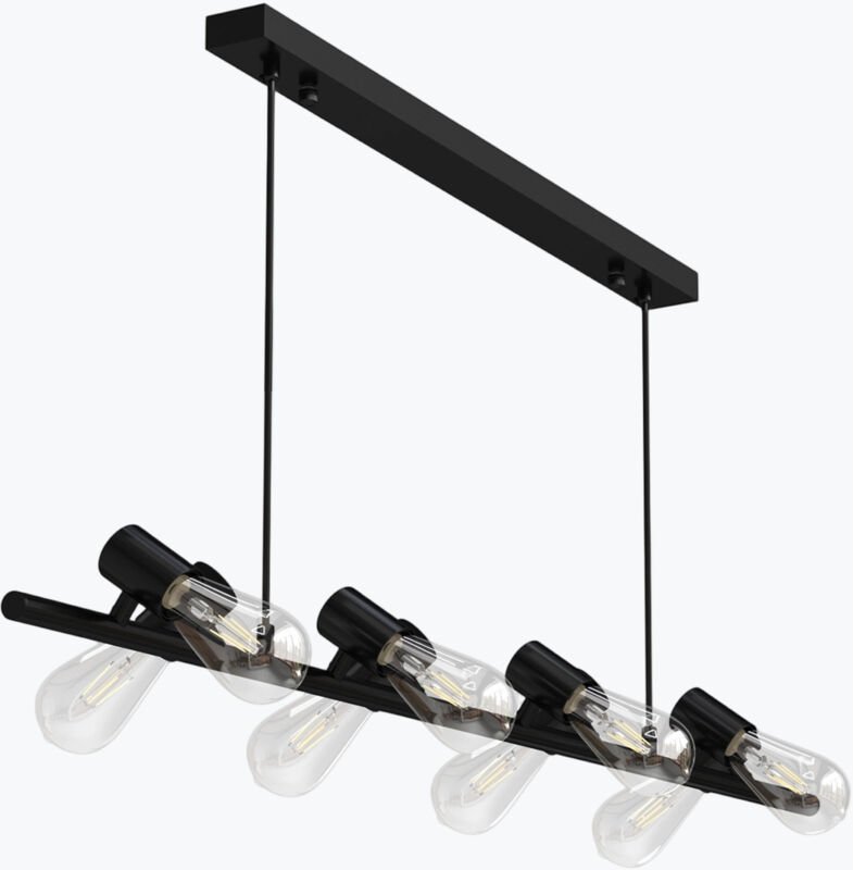 Mai&mai - Pendelleuchte 120cm led Hängelampe 8 Flammig 4000K Verstellbares Kabel E27 Schwarz Hängeleuchte für Esszimmer ...