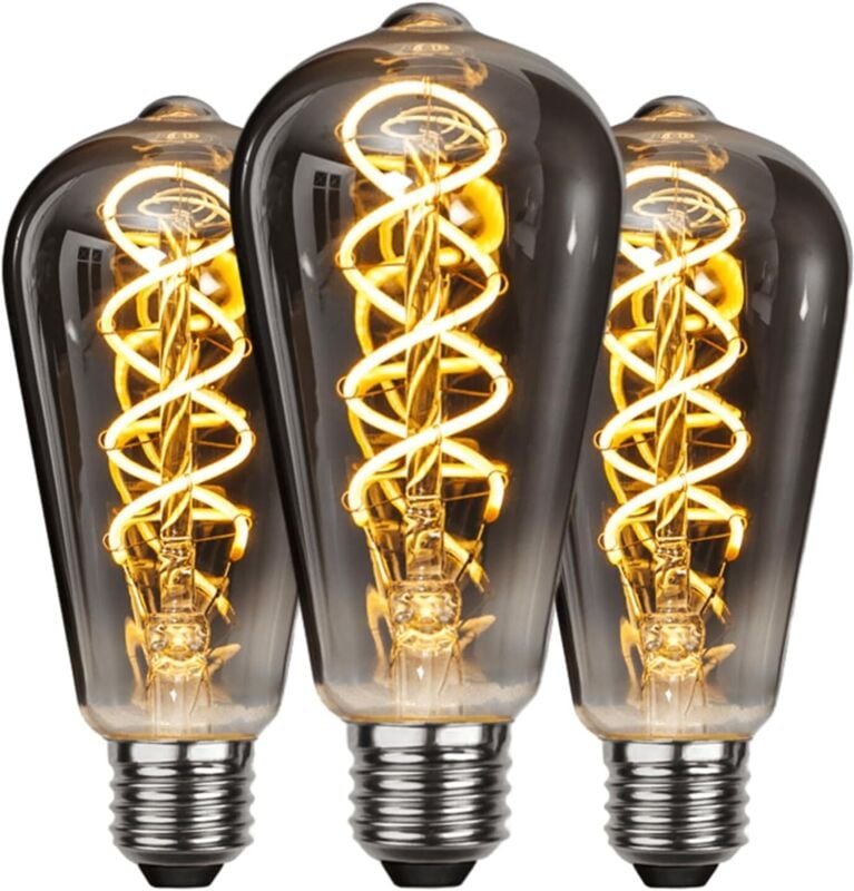 Vintage E27 LED Glühbirne, Energiesparend, Industrieller Stil, E27 Glühbirne Antike Retro Dekolampe, 4W für Schlafzimmer...