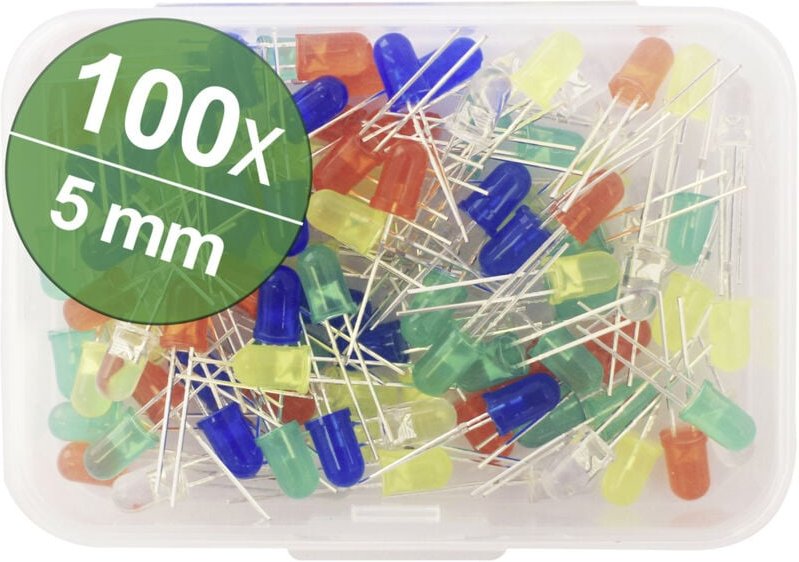 Quadrios LED-Sortiment Bunt 5 mm 20 mA, 30 mA 2 V, 3 V