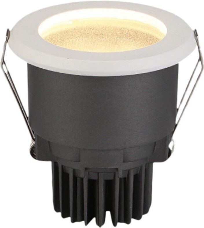 IP44 Wasserdichter LED-Einbaustrahler, 7 W, Ø 75 mm, flache Deckenleuchte mit offener Öffnung, warmweiß (3000 K)