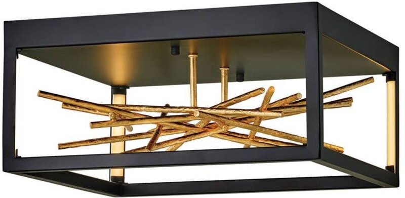 Hinkley Styx Integriertes LED-Halbbündiglicht, schwarz und goldfarben, 3000 k - Elstead