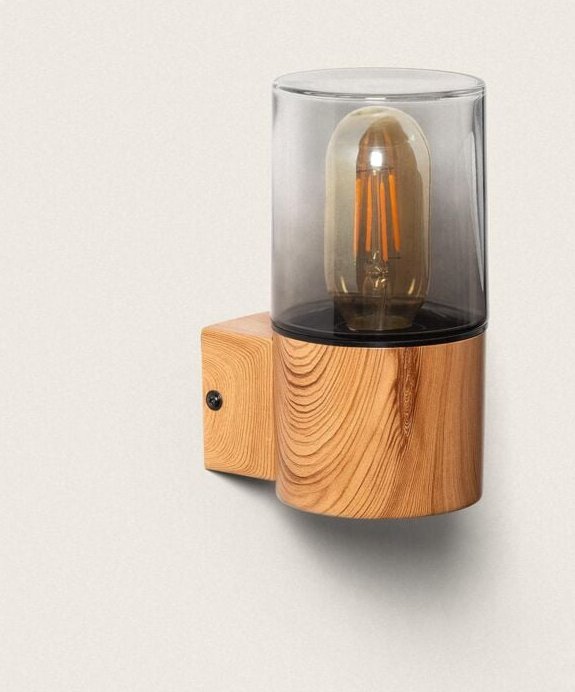 Wandleuchte Außen rostfreier Stahl Emley Hellbraun