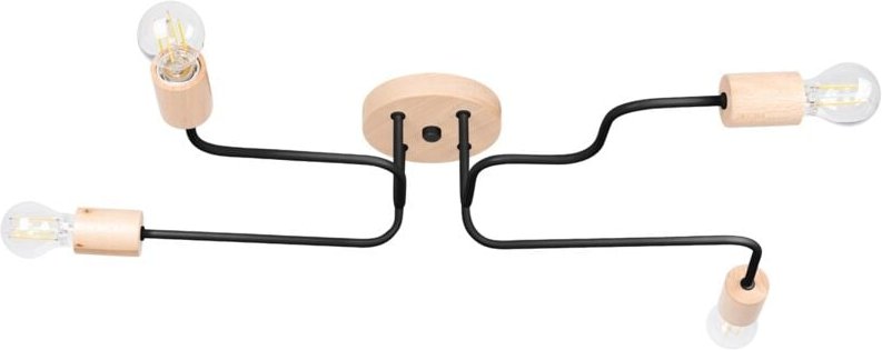 Deckenleuchte Nexus 4 E27 Schwarz Holz Lumilo 16.079.69