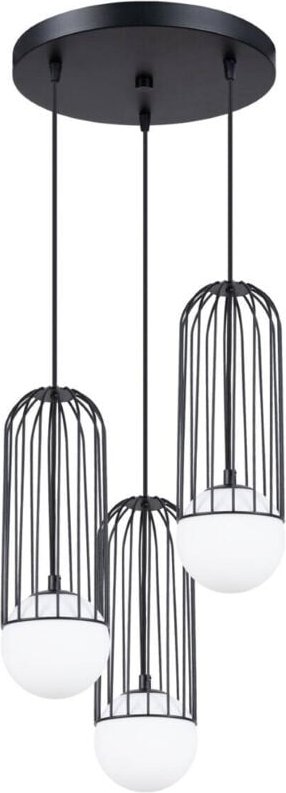 Hängelampe Korb unregelmäßig dreifach rund schwarz BRINA 3xG9 8W SL.1336 Sollux Lighting